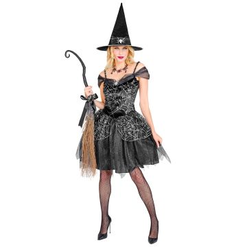 Spinnwebenhexe Kleid mit Hut