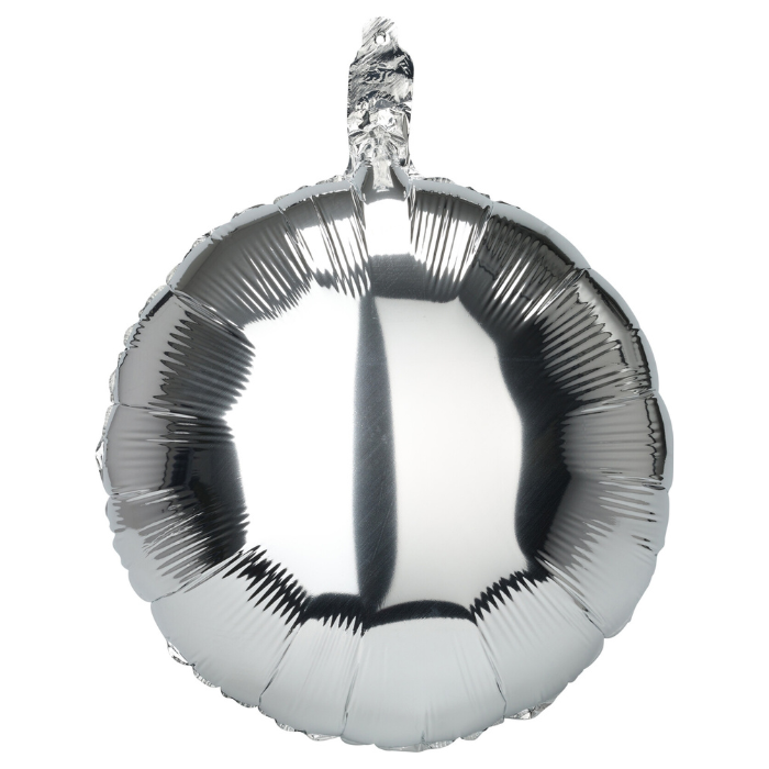 Runde Silber-Mylarballon 10x - 46 cm