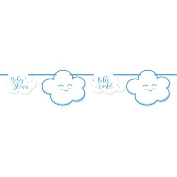 Babyshower Girlande Blau - 4 m