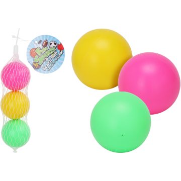 3 Mini Strandbälle in Pink, Grün und Gelb