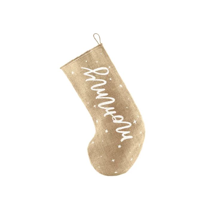 Weihnachtssocke aus Jute für Mama 23x39,5 cm
