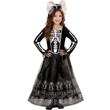 Skelettkleid mit Haarband für Mädchen
