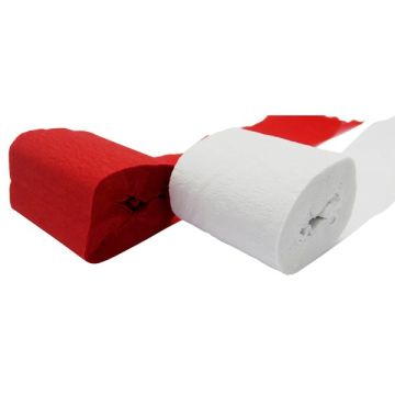 Crepe-Rollen Weiß und Rot 2x - 10 m