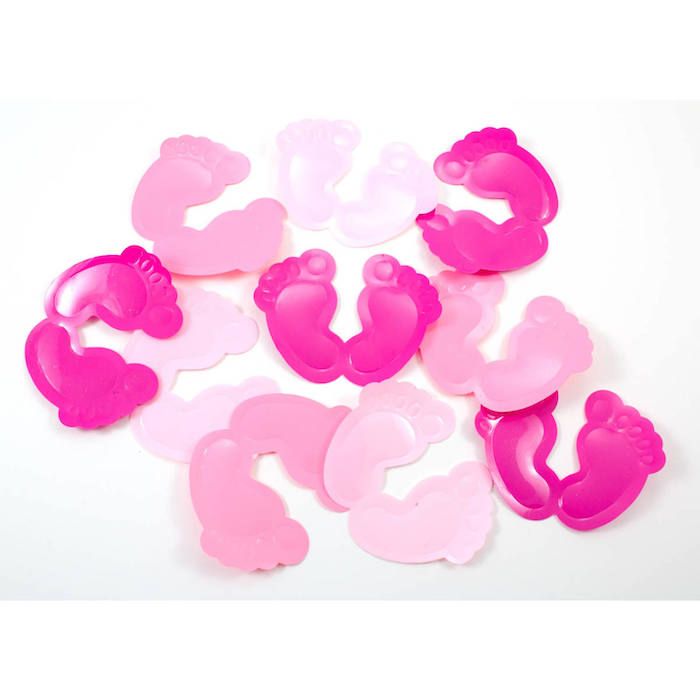XL rosa Konfetti mit Babyfüßen