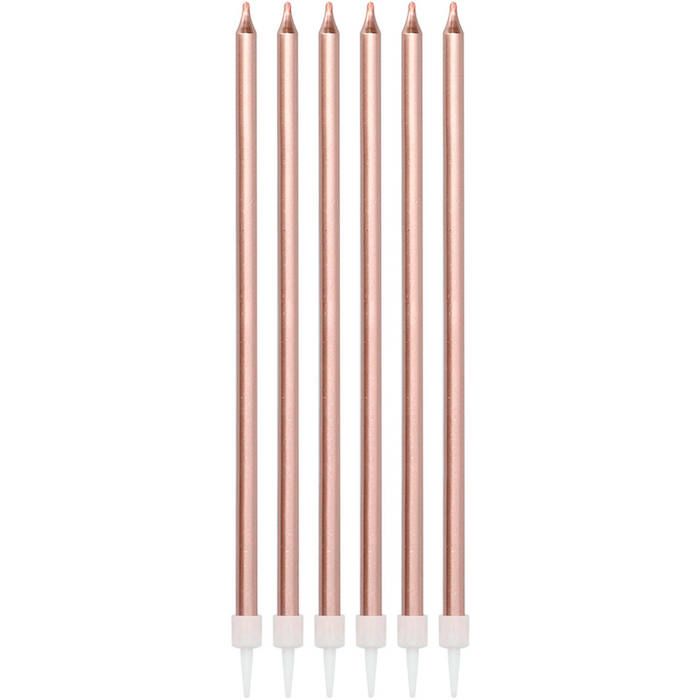 Metallic Kerzen in Rose Gold 16x - 15 cm