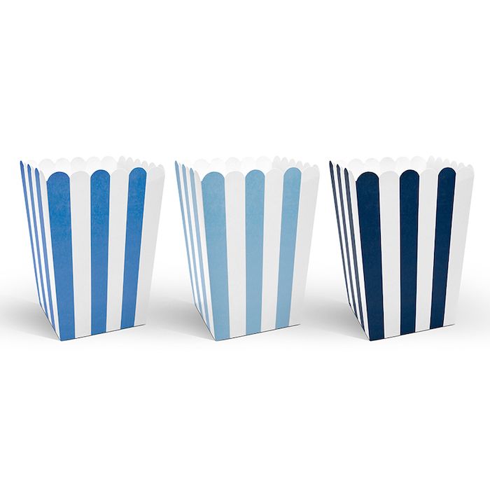 Popcornbecher in blauen Farben - 6x