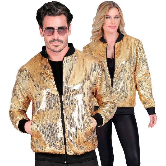 Pailletten-Bomberjacke in Gold