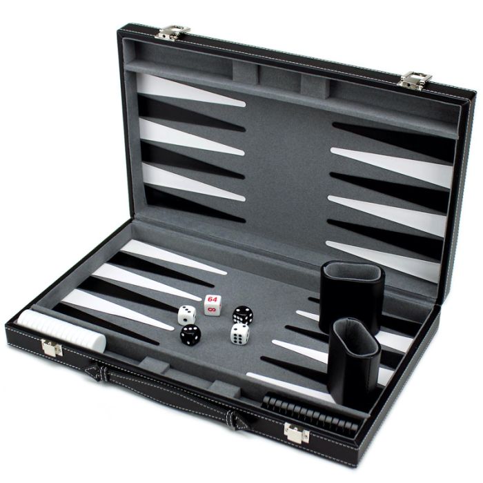 Backgammon Deluxe - inkl. Steine, Würfel & Würfelbecher