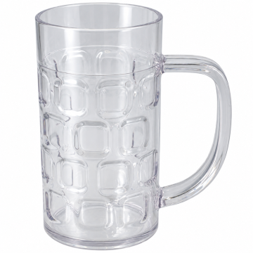 Bierglas mit Henkel und geprägtem Muster 500 ml
