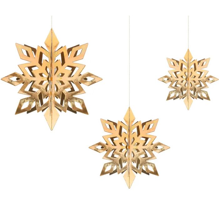 Gold Schneeflocke Dekoration 6x 