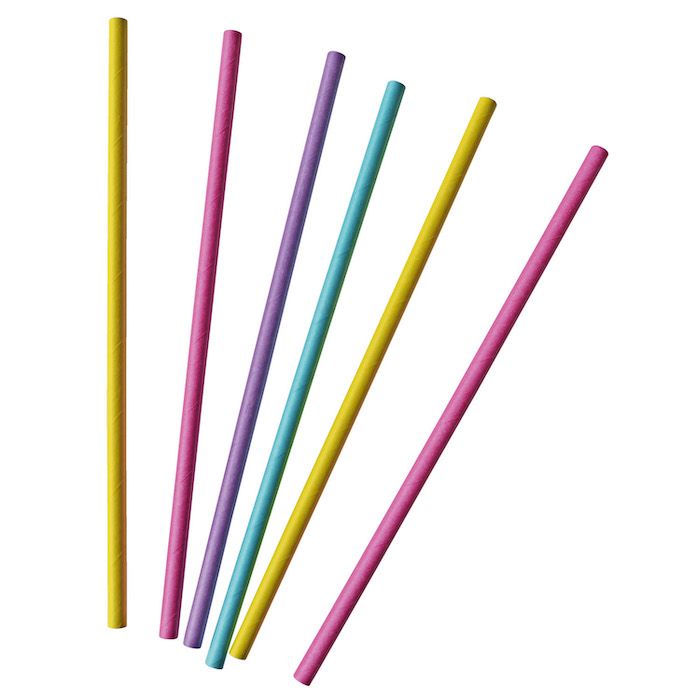 Neon Trinkhalme aus Papier 30x