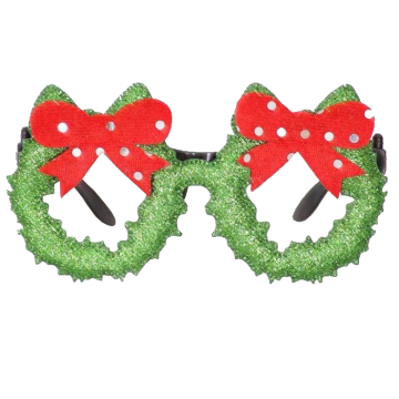 Weihnachtsbrille mit Weihnachtskranz