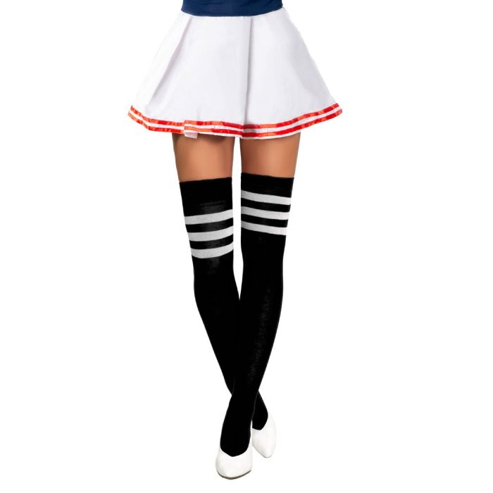 Cheerleader Kniestrümpfe Einheitsgröße schwarz und weiß