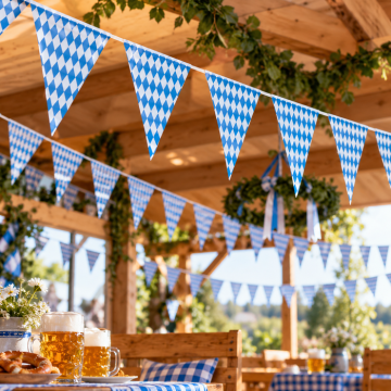 Oktoberfest-Girlande mit Flaggen - 10 Meter