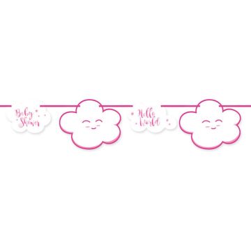 Babyshower-Girlande Pink - 4 m