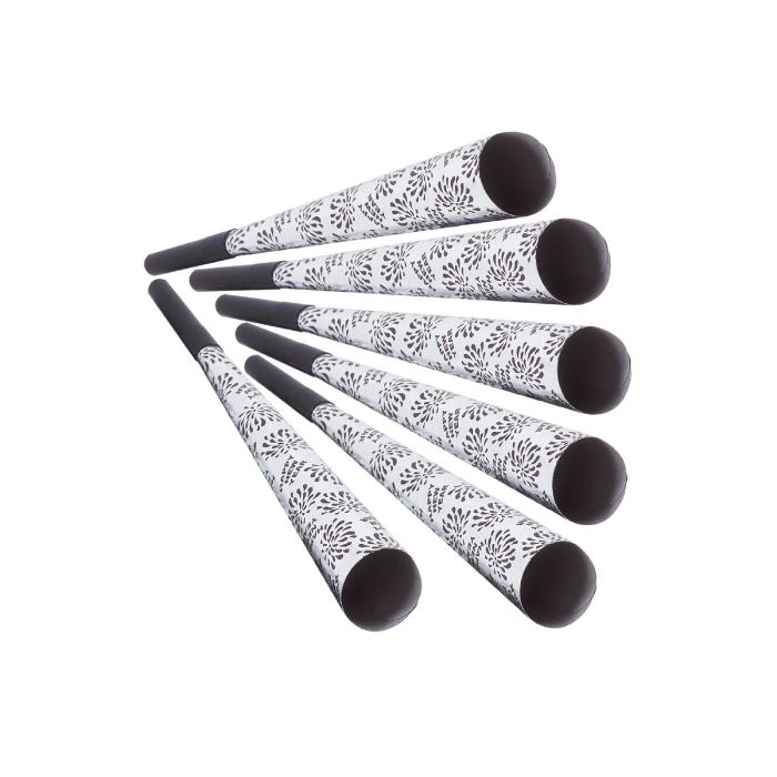 Festtrompeter Happy New Year Silber 6x - 25 cm
