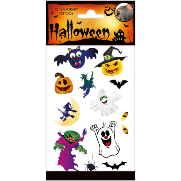 Gruselige Halloween Fake-Tattoos 12x 