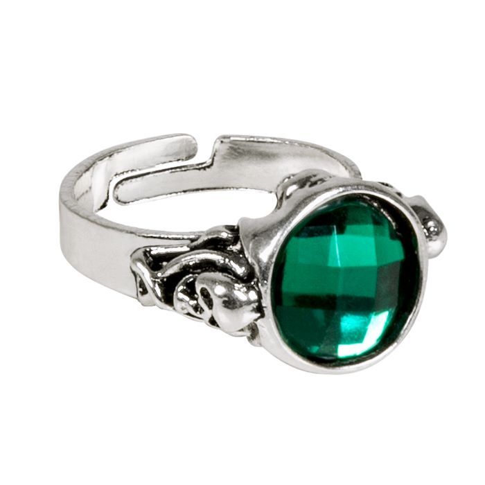 Ring mit grünem Stein - Einheitsgröße