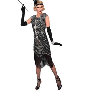 Flapper Gatsby-Kleid für Damen, Silber