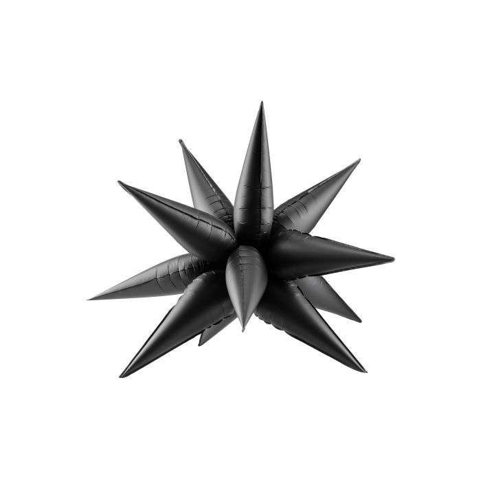Schwarze 3D-Stern-Folienballon - 70 cm