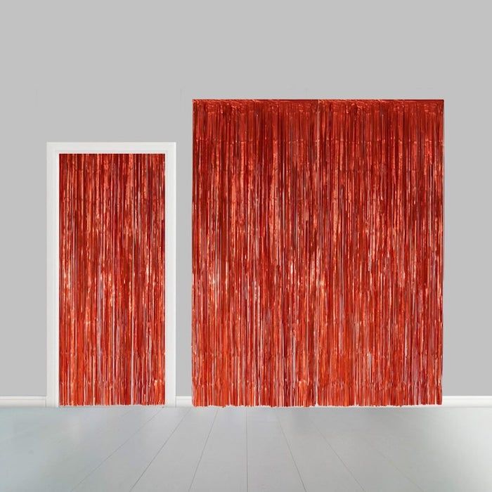 Roter Glimmervorhang - 100 x 240 cm
