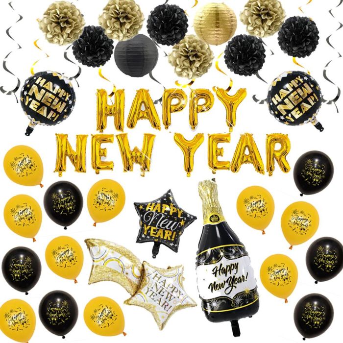 Silvester-Dekorationspaket 41 Teile