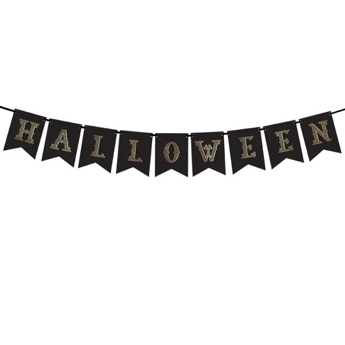 Halloween Banner schwarze Girlande - 2,5 Meter