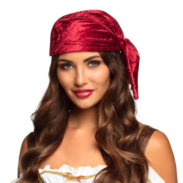 Piratenhut aus rotem Velours