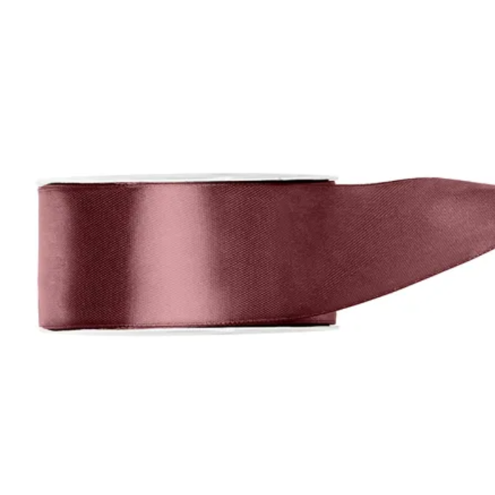Rustfarbenes rosa Satinband - 25 mm x 25 m