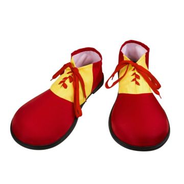 Clownschuhe rot und gelb mit Schnürsenkeln – Einheitsgröße
