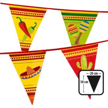 Mexikanische Plastik-Wimpelgirlande - 6 m