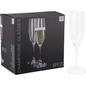 6 Sektgläser aus Glas à 190 ml