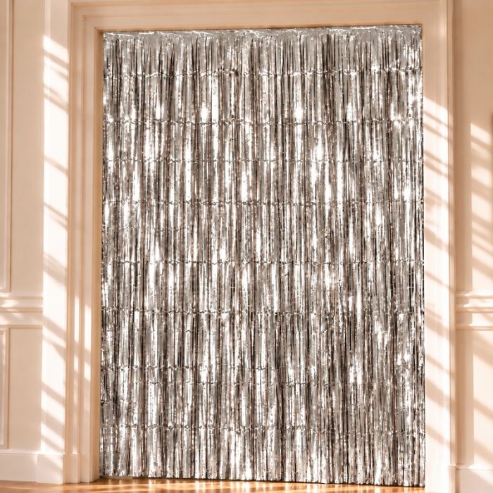 Silber Glittervorhang - 100 x 200 cm