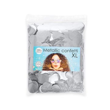 Rundes Metallisches Silber Konfetti - 250 Gramm