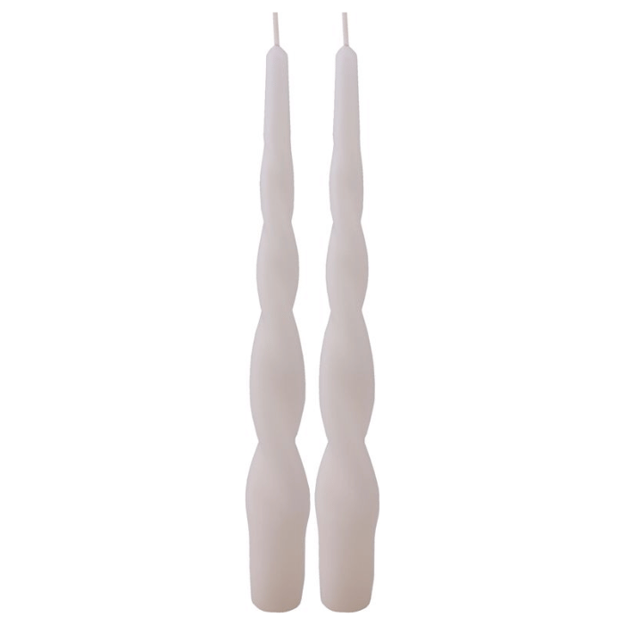Gedrehte Stabkerzen Elfenbein 2x - 24 cm