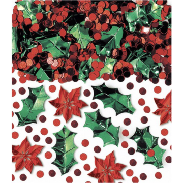 Weihnachtskonfetti in Rot und Grün