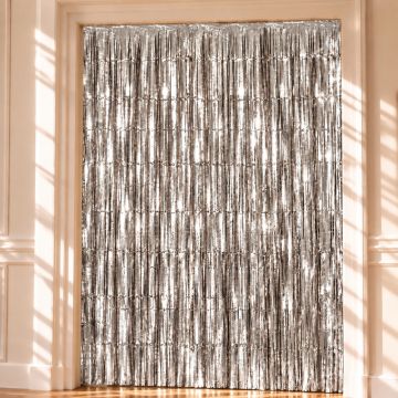 Silberner Glitzer-Vorhang - 100 x 240 cm