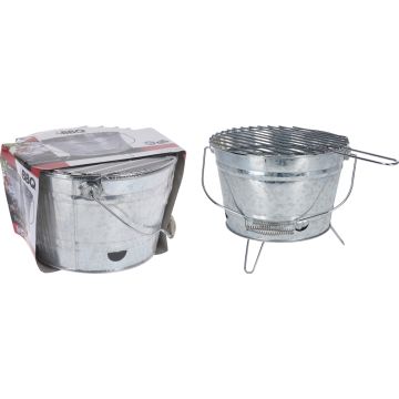 Grilltopf mit Zink-Oberfläche und Rost, 22 cm hoch