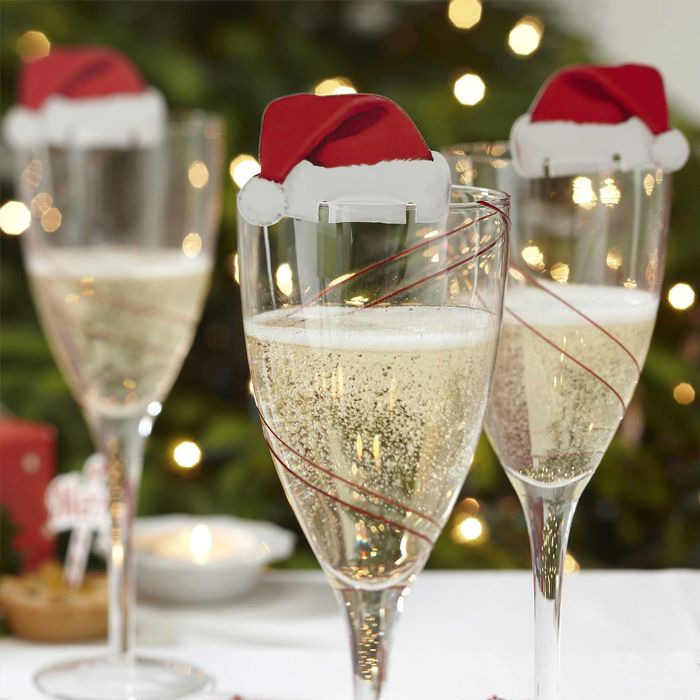 Weihnachtsmütze Glasdeko 10x - für den Weihnachtstisch
