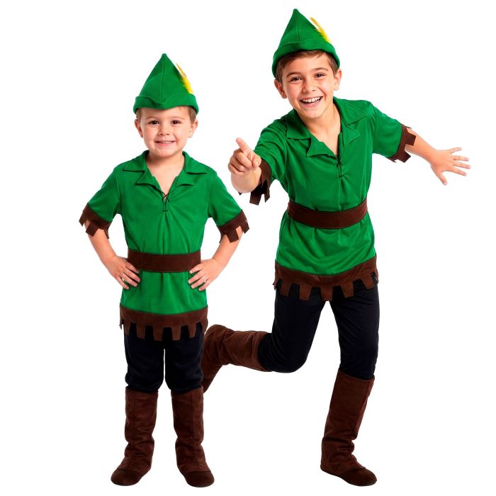 Robin Hood Kostüm mit Stiefelüberziehern für Jungen