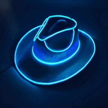Lustiger Cowboy-Rave-Hut mit blauen LEDs
