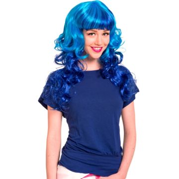 Lustige blaue Neonperücke
