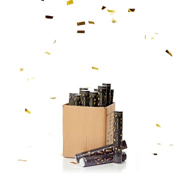 Gold Konfettiröhre 40 cm PartyVikings 50x - Metallic Rechteckig