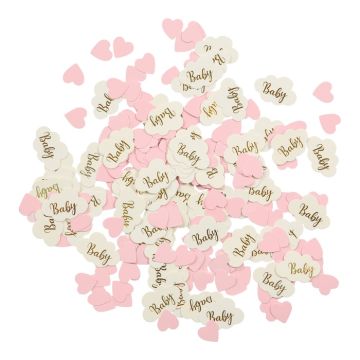 Konfetti Baby Mädchen rosafarbene Herzen 20 g