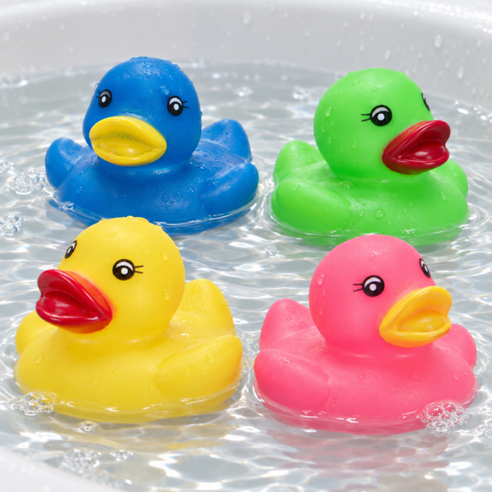 Badeenten 4 stk. in verschiedenen Farben 55 mm