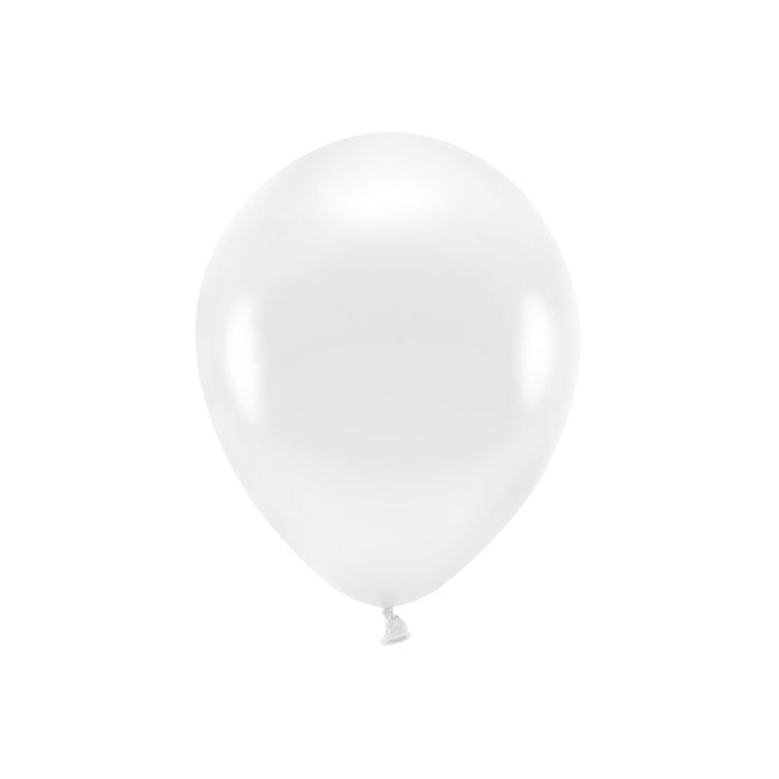 Metallic Weiße Ballons 10x - 30 cm 