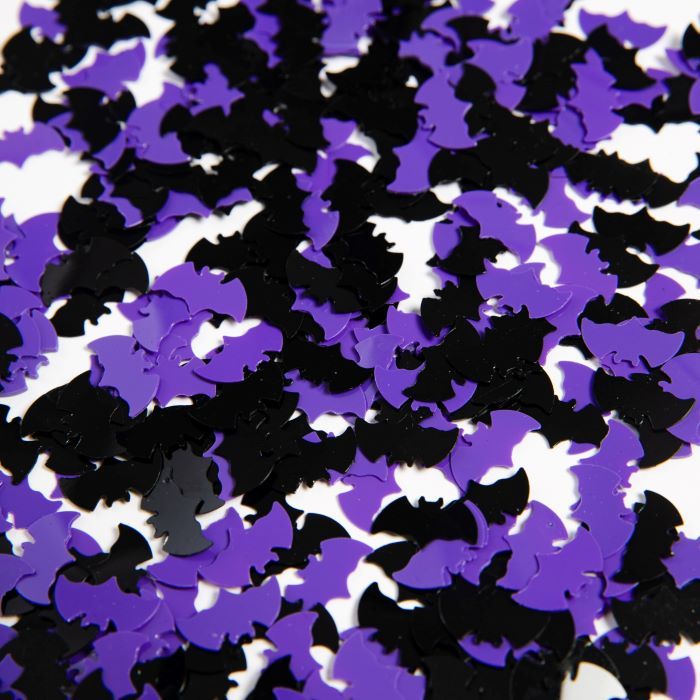 Lila und schwarzes Fledermaus Tischkonfetti - 14 g