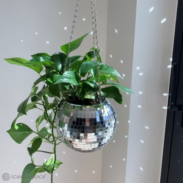 Disco-Kugel Übertopf 13x18x20 cm