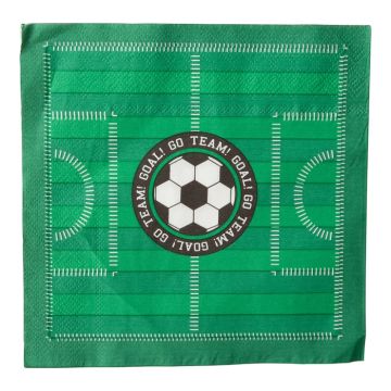 Fußballfeld Servietten 16x - 33x33 cm