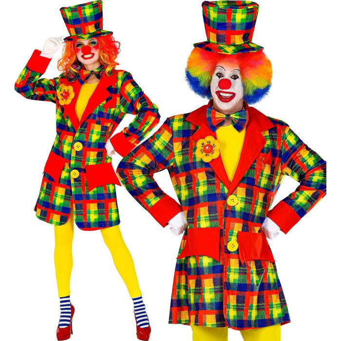 Karierter Clownmantel für Erwachsene